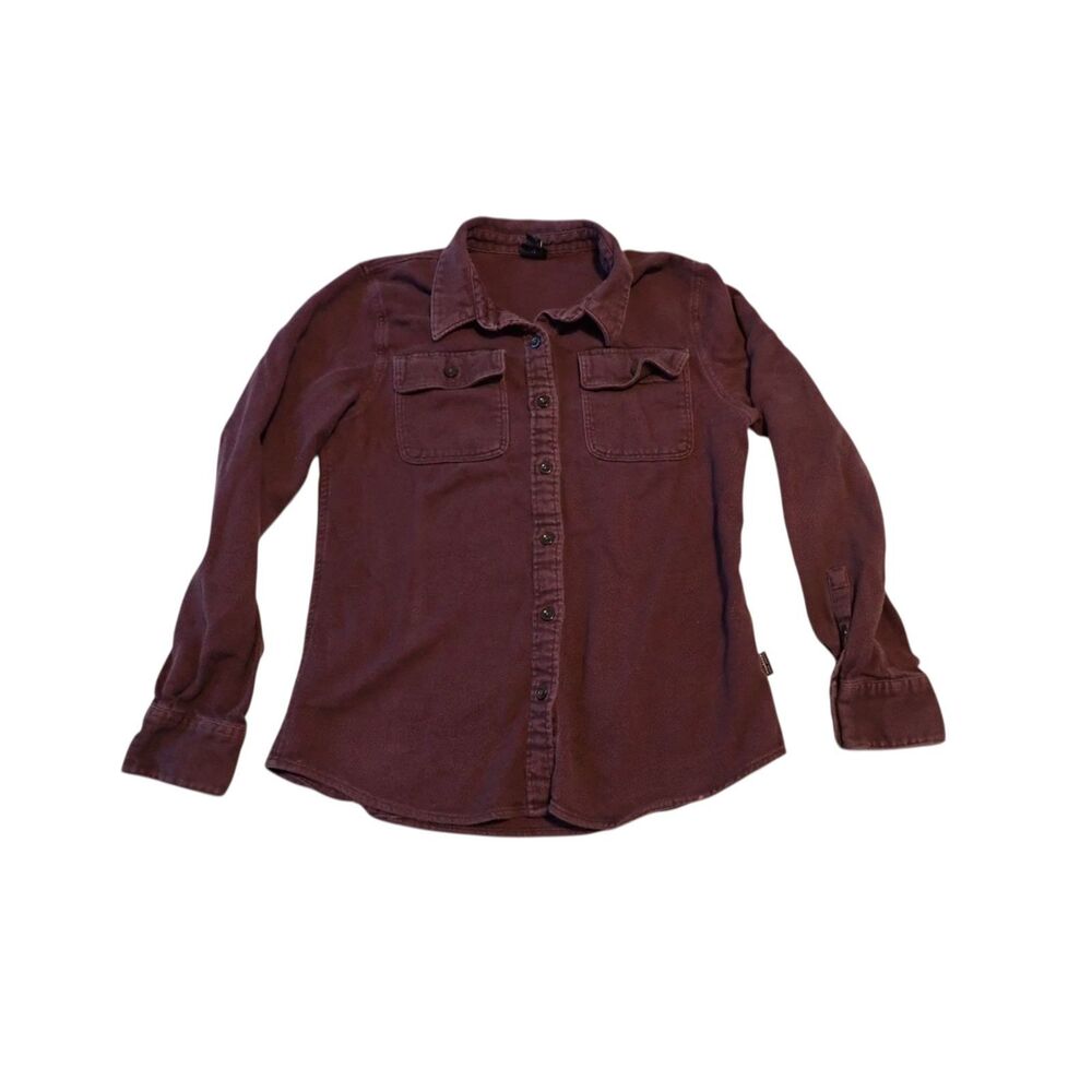 Patagonia Flannel Shirt Small Cotton Long Sleeve Button Front Plum Patch Pocket
